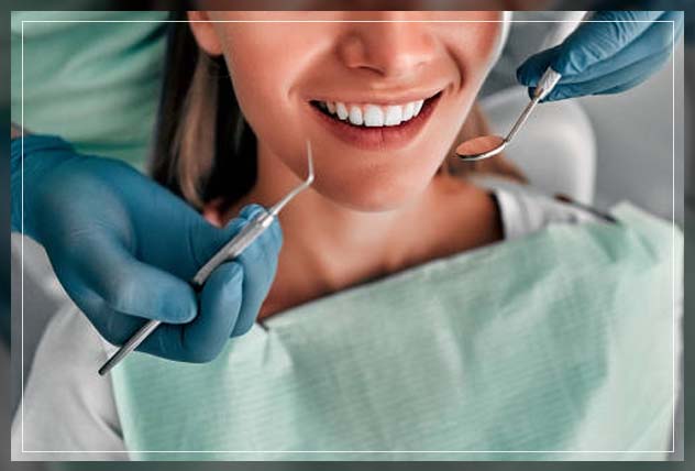 woman on a dentist chair for healthy teeth