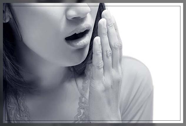 woman with bad breath