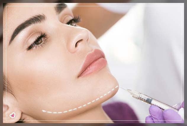 doctor injecting a jawline filler