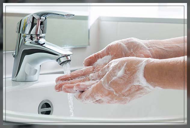proper washing of hands
