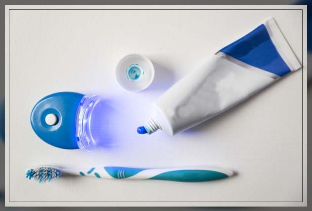 brush, toothpaste and mouthguard